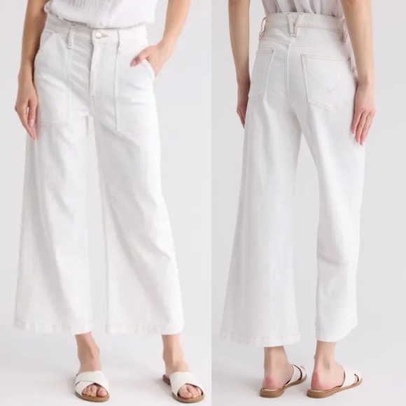 Hudson Jodie Wide Leg White Crop Jeans Jean Denim 30 - Picture 1 of 10